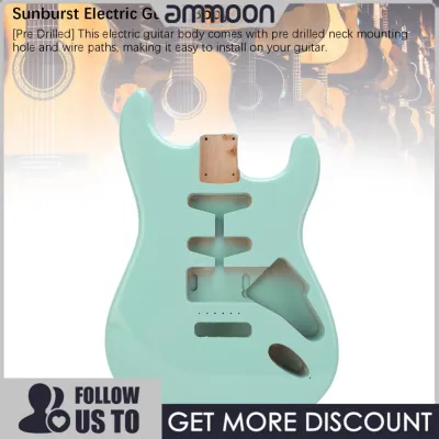 ammoon Electric Guitar Body Finished Practical Solid Wood Solid Wood Electric Guitar Body Pre Drilled for SSH Pickup