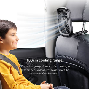 Baseus Foldable Car Fan Cooler USB Car Headrest Back Seat Silent Cooling Fan Portable Truck Bus Fan Forklift Fan Cargo Truck Fan Air Conditioning 3 Speed Adjustable Office Home Travel Fan