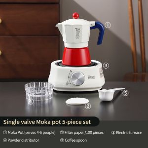 Bincoo ấm moka Máy pha cà phê van duy nhất khai thác máy pha cà phê Máy mài thiết lập để sử dụng nhà 1/3/6cup
