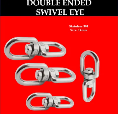 Toyu Stainless Double Ended Swivel Eye Chain Connector Swivel Lifting 1pc Per Order 4-6-8-10-14-18mm