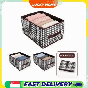【Lucky Home】 Foldable Houndstooth Clothes Storage Box / Underwear & Pants Organiser / Stackable Closet Storage