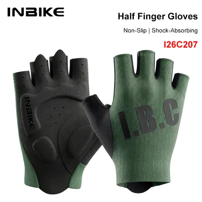 Găng tay đạp xe INBIKE loại bán ngón thấm hút tốt chống sốc dành cho xe đạp MTB thể thao mùa hè không phân biệt giới tính