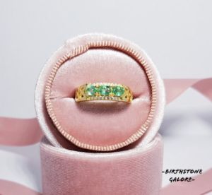 Natural Emerald Birthstone S925 silver ring/gemstone/Emerald ring/May birthstone/cincin emerald/S925 adjustable