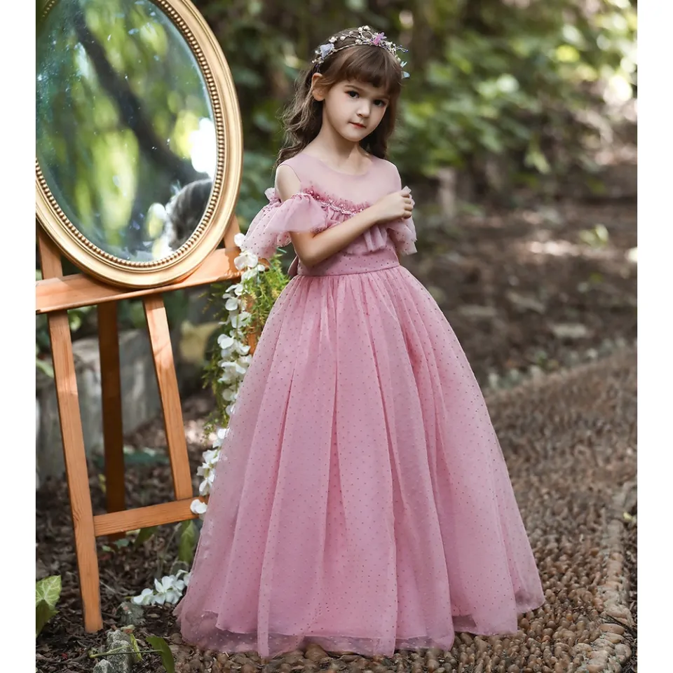 5-14 Years Princess Teen Girls Off Shoulder Formal Dress Flower Girl Dress  for Wedding Evening Party Long Gown for Kids | Lazada PH