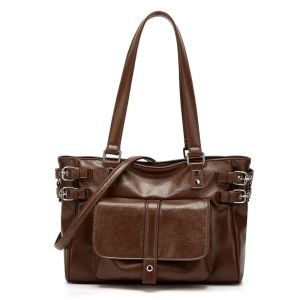 MYTHIS Large Capacity Tote Bags PU Leather High Quality Hand Bags Elegant Rivet Design Shoulder Crossbody Bags For Women