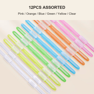 【CozyCasa】 12/24pcs Set 2-Hole Loose Leaf Paper Fasteners Color PP Binder Clips Document Binding Clips
