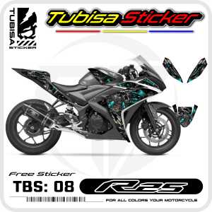 Sticker Striping Yamaha R25 - Stiker Striping Variasi R25. TBS.08
