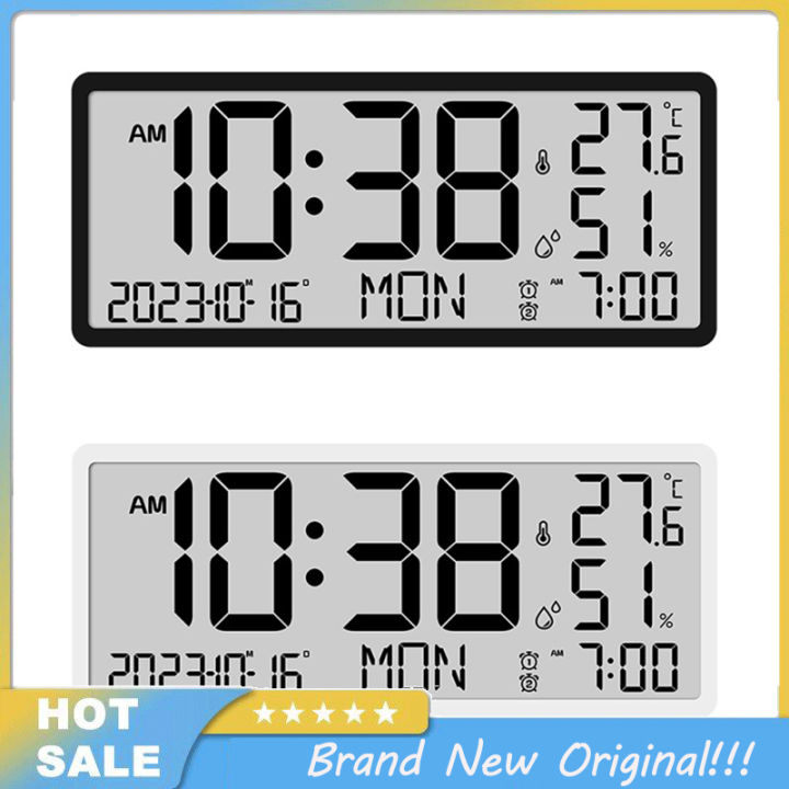 Multifunctional Wall Clock Time Date Temperature Humidity Display