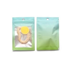 INTOONE 100pcs Zipper Storage Bag Resealable Aluminium Foil Mylar Biscuits Candy Bags  Flat Clear Window Cookies Baking Packaging Bag for Party Jewelry