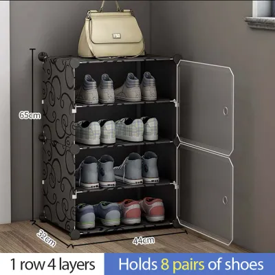 KUKI 4/6/8/10 Layers Shoe rack Shoe Cabinet Shoe Storage Boxes Foldable Dust-Proof Stackable screwless