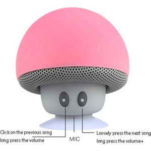 Bluetooth speaker portable outdoor stereo subwoofer mini mushroom wireless speaker suction cup phone holder