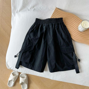 Nausicaä of the valley of the wind 2024 Summer New Childrens Pants Childrens Japanese Big Workwear with Pocket Shorts Boys Handsome Casual Pants Thin