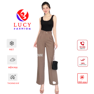 Quần ống rộng khóa trước  LUCY chất vải mềm mại dành cho các nàng  đi làm đi học đi chơi đều đẹp