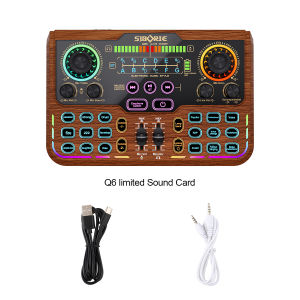 Siborie Q6 Limited 48V Soundcard Live For Phone PC Mixer Bluetooth Audio USB External Home Karaoke Theater