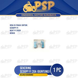 Sekering Scoopy Fi 25A (Buntung) (Per 1 PCS) - Fuse Micro Mikro Sekring Tusuk Tancap Beat FI Genio