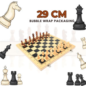 Magnetic Wooden Chess Board Game Set Crafted Chess Piece Portable Foldable In Various Sizes For Kids Perfect As Gift Set