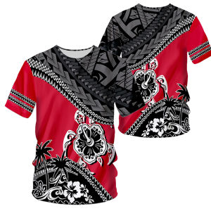 [Local Stock] VCC Polynesian 3D Print T-shirt Mens Clothing Short Sleeve O-neck Casual T Shirts Street Style Harajuku Oversized Soft Tees Tops