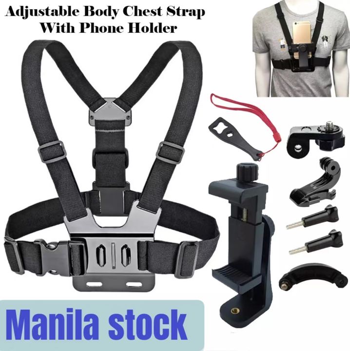 Chest Strap Mount Harness Adjustable Chest Belt Holder for Mobile