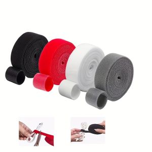 Adjustable & Reusable 16.5ft Cable Strap with Hooks - Versatile Wire Organizer Secure & Neat Electronics Management