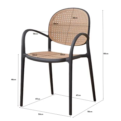 JIJI.SG Evelin Stackable Chair Dining Chair With Armrest Space Saving
