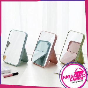 Cermin Lipat Persegi Portable / Standing Beauty Mirror Kaca Duduk Untuk Rias Makeup Wajah