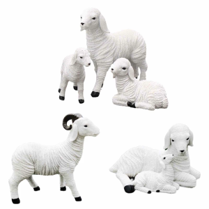 Artificial Miniature Lambs Statues Landscape Garden Scenery Figurine Resins Sheep Ornaments Miniature Sheep Ornaments