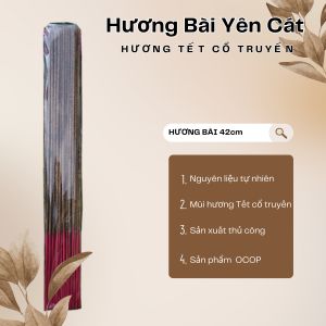 Hương Bài Yên Cát Hộp Chữ Nhật 42cm 100 Nén Nhang Bài Hương Tết Cổ Truyền Sản Phẩm Tự Nhiên Sản Xuất Thủ Công