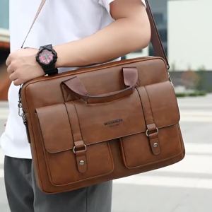 Man Business Briefcase Bag PU Leather Shoulder Bag Messenger Bags Men Office Crossbody Bags For Laptop A4 File Male Handbags2026