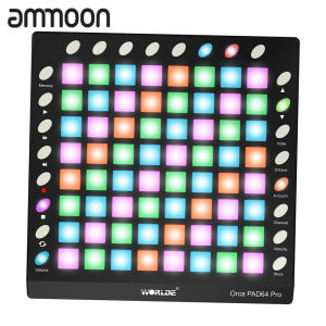 [ammoon]【Ready】WORLDE ORCA PAD64-A USB MIDI Drum Pad Controller Built-in 128MB Sound Module with USB Cable