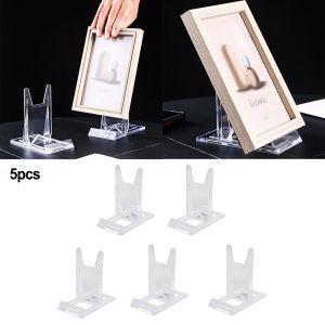 2/5/10PCS Adjustable Clear Acrylic Plaque Display Stand Bracket For Bowl Easel Plate Photo Frames Holder Display Plastic Tag Rack