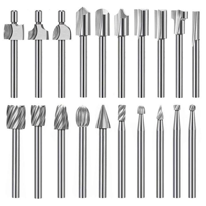 20Pc HSS Router Carbide Engraving Bits for Router Bit Set 1/8 Inch(3mm ...