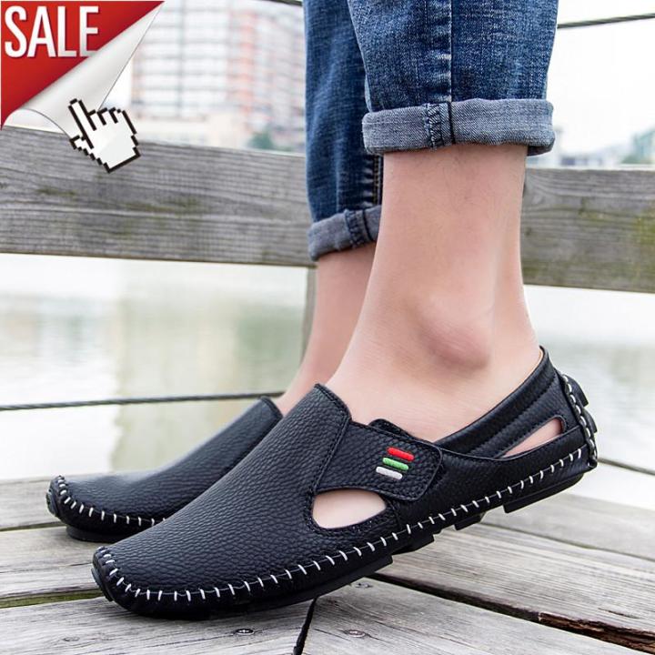 LAOCHRA Classic Men Casual Shoes Loafers Men Shoes Big Size 37-47 Genuine  Leather Shoes Men Flats Hot Sale Slip On Driving Shoes For Men Summer - Main Image