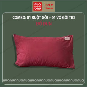 Ruột gối nằm + vỏ gối cotton tici (Combo) Ruột gối 50x7045x65 + Vỏ gối bông gòn kháng khuẩn không xẹp lún