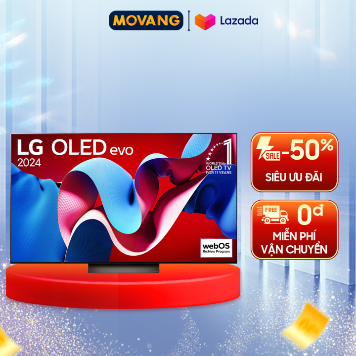 [GIAO TẠI HCM] Smart Tivi LG OLED Evo 4K 65 Inch 65C4PSA - Bộ xử lý α9 AI Processor 4K Gen7, Điều khiển thông qua Magic Remote, Hệ điều hành webOS 24