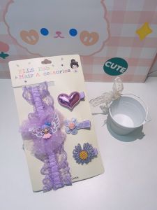 4pcs/set Baby Headband And Hair Pin Lace Flower Baby Girl Hair Bands Newborn Crown Love Hair Accessories