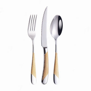 Luxury Dinnerware Set Gold Silver Fork Spoon Knife Kitchen Tableware Stainless Steel Cutlery Set (3PCS / 6PCS)