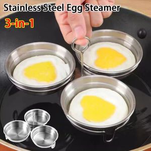 NAMSHEVA Heart-Shaped Egg Cooker 3-in-1 Stainless Steel Egg Steamer  Boiled Egg Artifact Kitchen Cooking Tool