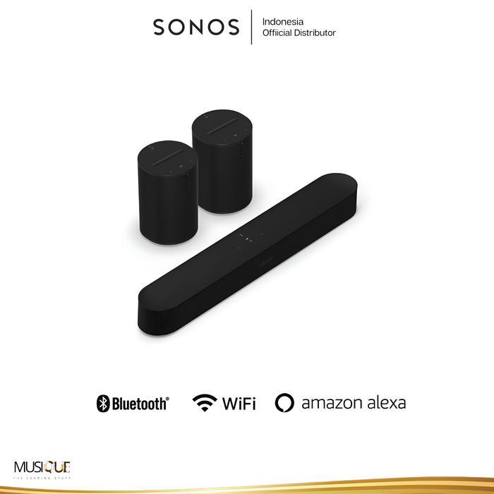 SONOS 5.0 BEAM (GEN 2) WITH DOLBY ATMOS SET WITH ERA100 PAIR - BLACK -Colorblind | Lazada Indonesia