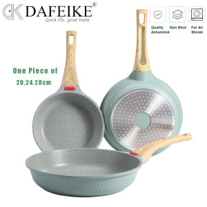DAFEIKE Korean Non Stick Frying Pan With Temperature Control Household 20/24/28cm Steak Frypan Maifan Stone Non-Stick Coating Suitable for All Stove Including Induction Cooker And Gas Stove Nice Gift