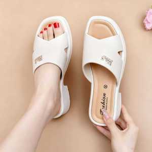 [Free Shipping] 2026 New Style High-Heeled WomenS Slippers Wedge-Heeled Thick-Soled One-Strap Design Non-Slip Fashionable And Suitable For Mothers