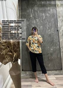ONE SET WANITA 1366-ST DAILY BASIC SET MATT RAYON PREMIUM LENGAN PENDEK LD110 CM FIT TO XL-3L BISA COD