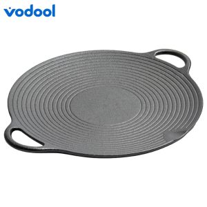 11.8/13.8/14.6 Inch Grill Pan Non Stick Baking Tray with Handles Iron Round Griddle for Home Party Travel and Outdoor