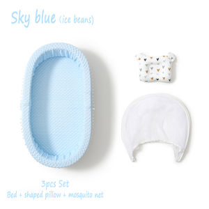 Baby Bed Set for Newborn Cotton Portable Baby Nest Complete Set Bed Bedding Detachable Net 3pcs set 0-18M