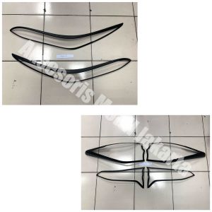 PAKET / SATUAN GARNISH HITAM DEPAN BELAKANG ALL NEW FORTUNER 2020 2021 / LIST HITAM LAMPU DEPAN BELAKANG ALL NEW FORTUNER 2020 2021