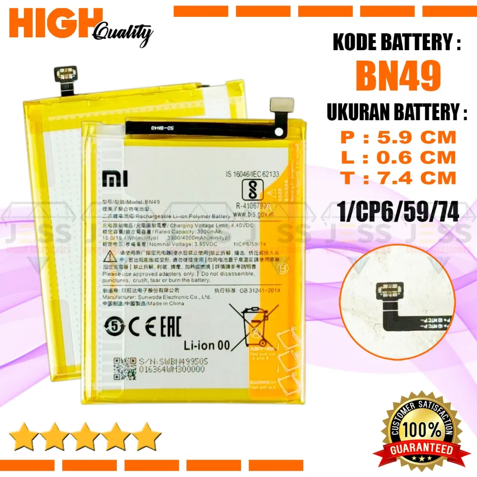 Baterai Xiaomi Redmi 7A M1903C3EG M1903C3EC M1903C3EE M1903C3EI  Battery Batre Original BN49