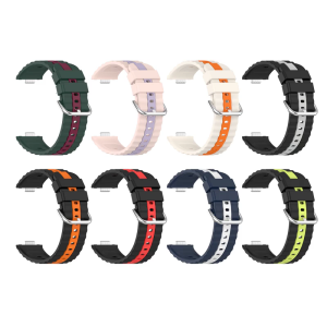 สายนาฬิกาข้อมือซิลิโคนมีความยืดหยุ่นผ้ารัดข้อมือสำหรับออกกำลังกายสองโทนพื้นผิวเหมาะสำหรับยิมกิจกรรมกลางแจ้งใช้งานได้หลากหลาย