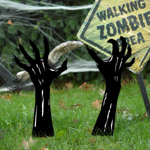 Halloween Outdoor Garden Decoration Prop Scary 3D Ghost Hand PVC Ghost Hand Ground Stake Party DIY Spooky Atmosphere Outside Set
