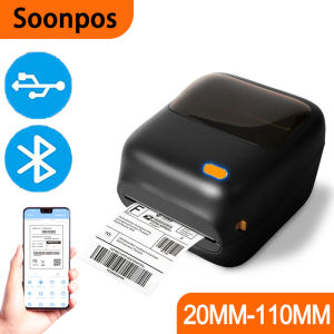 Soonpos 4 inch Barcode Waybill Printer Thermal Sticker Label Maker 20-110mm width Paper House Suitable for 4*6 4*4 shipping logistics Labels Price Tag Support black mark printing