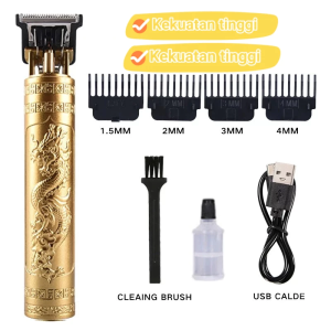 Alat Cukur Kumis & Jenggot Elektrik Profesional Waterproof USB Charge Adjustable 1.5/2/3/4mm - Mesin Pencukur Tegangan Tinggi