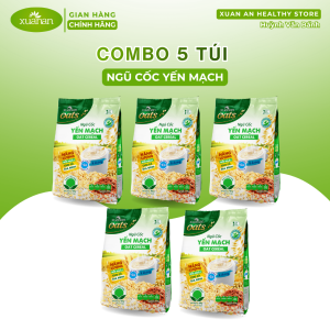 Combo 5 Túi Ngũ cốc Yến mạch (Ít đường) Xuân An